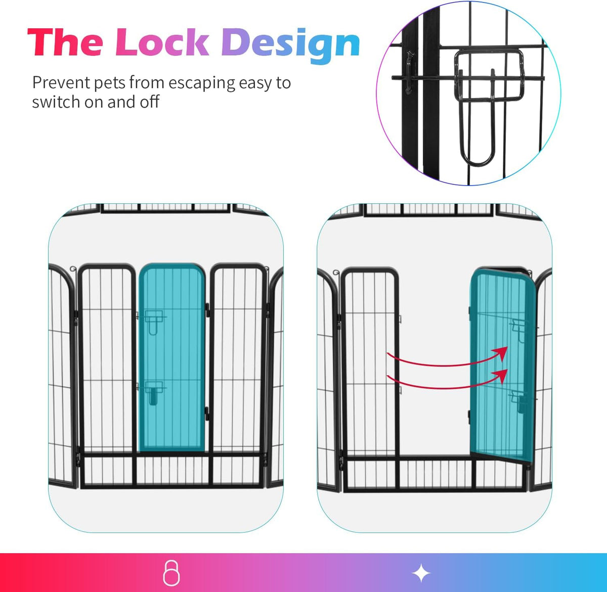 Dog Playpen Dog Pen Dog Kennel 24 Panels 40 Inch Hight Indoor Outdoor Folding Metal Portable Puppy Exercise Pen Heavy Duty Dog Fence for Yard Camping,Black