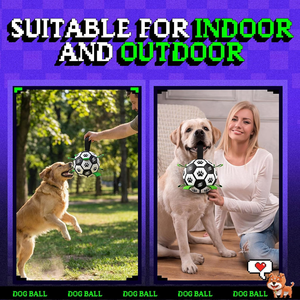 Herding Ball for Dogs, 7 Inch Dog Balls, Dog Soccer Ball with Straps