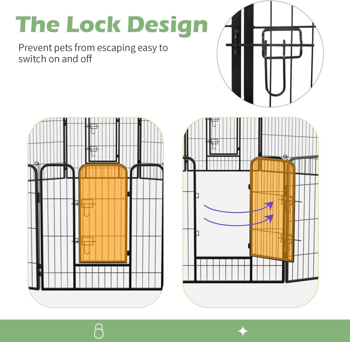Dog Playpen Dog Pen Dog Kennel 16 Panels 32 Inch Height Indoor Outdoor Folding Metal Portable Puppy Exercise Pen Heavy Duty Dog Fence for Yard Camping,Black