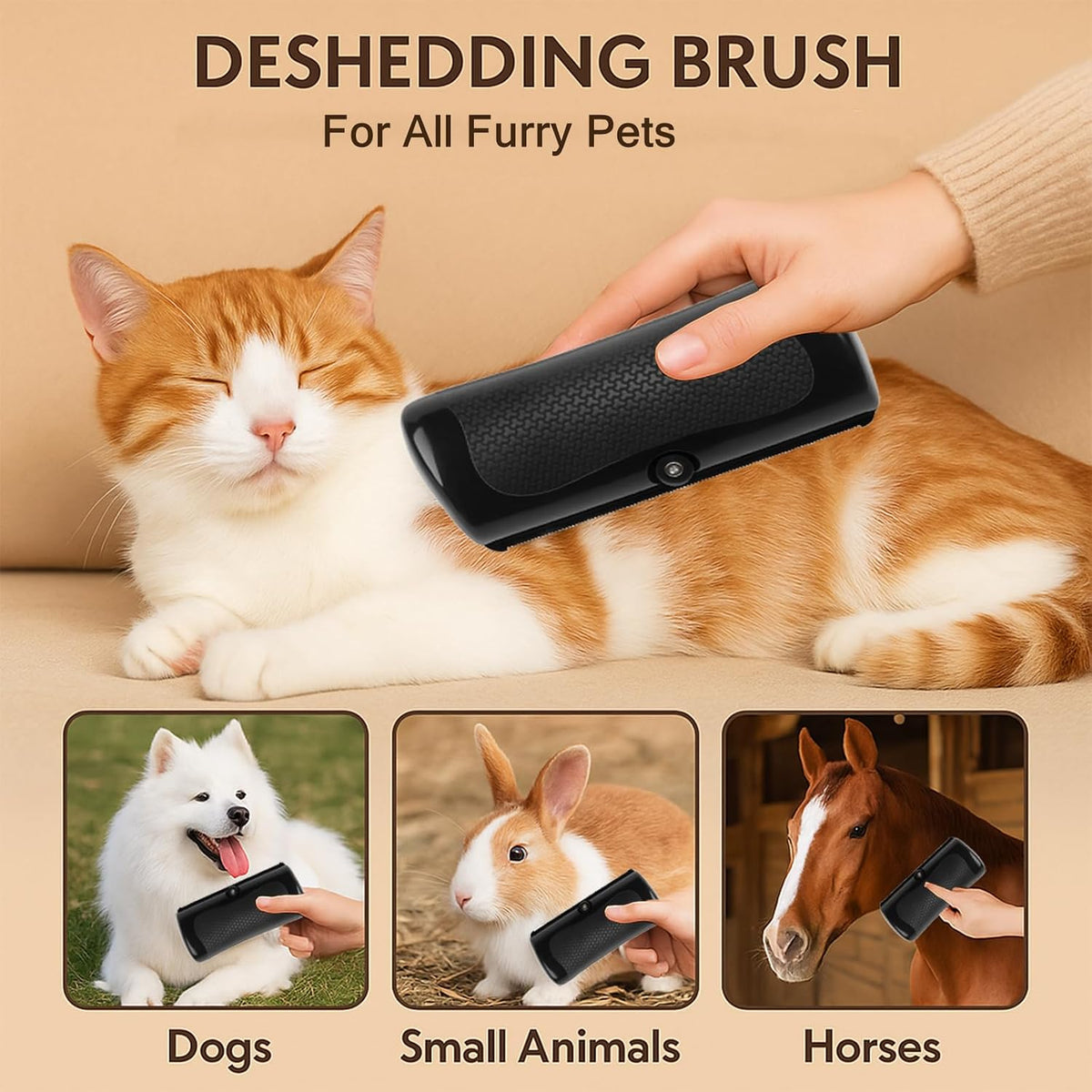 Deshedding Dog Brush, Dog Brush for Shedding Dogs Cats Horses Short Hair