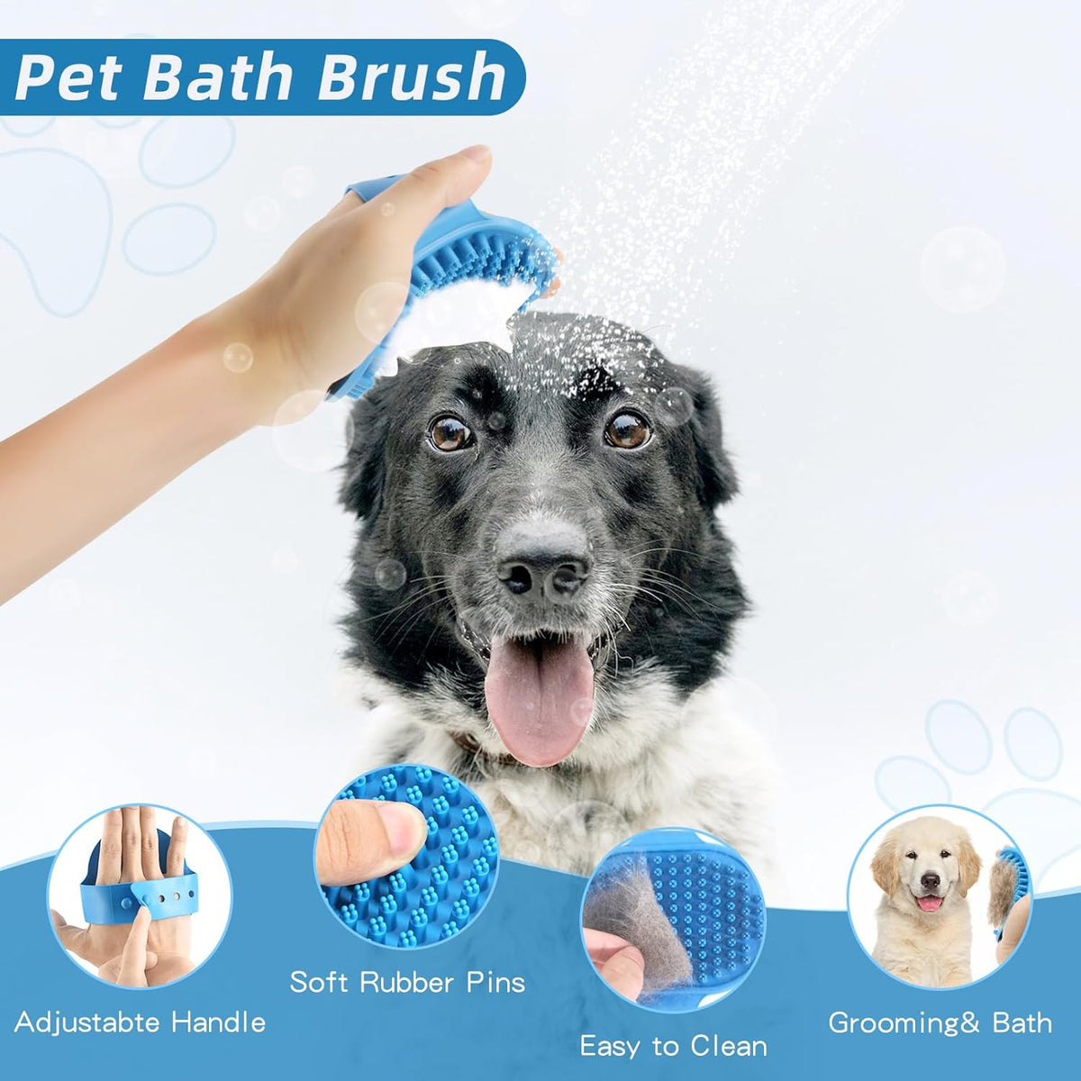 Dog Brush Dog Grooming Kit 7PCS Dog Brush for Shedding-Dog Brushes for Grooming, Dematting Comb, Nail Clipper with Nail File, Flea Comb, Pet Comb, Bath Brush(Blue)