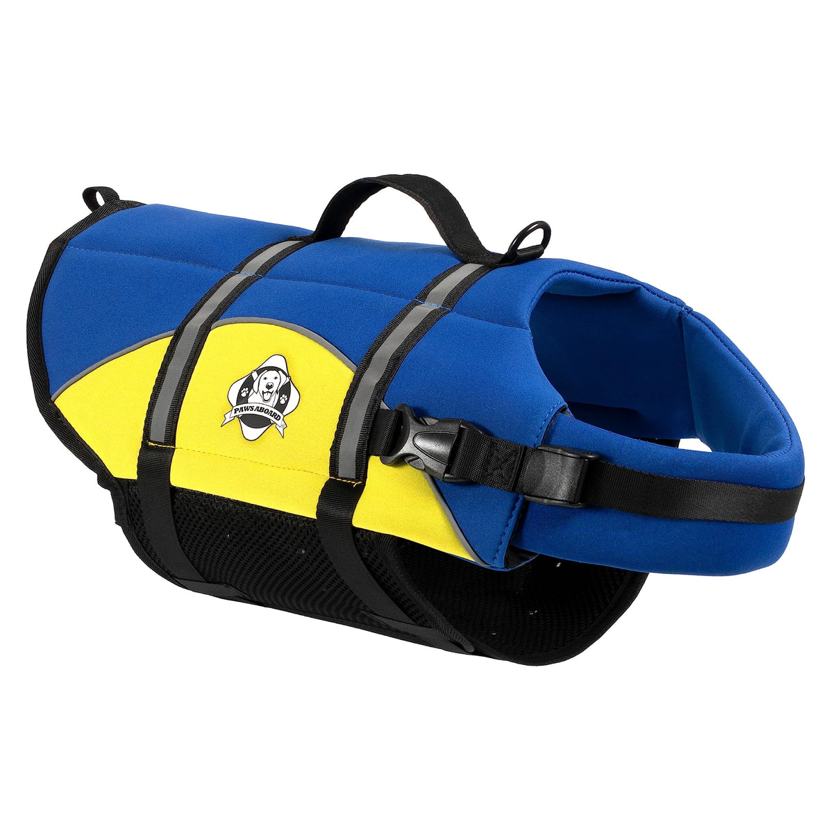 Dog Life Jacket - Keep Your Canine Safe with a Neoprene Life Vest - Designer Life Jackets - Perfect for Swimming and Boating - Blue and Yellow, X-Large