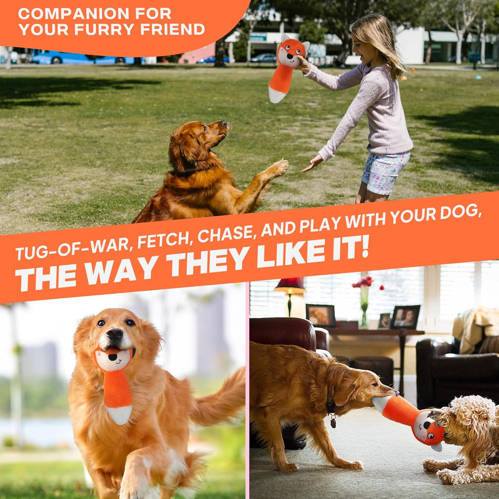 Squeaky Dog Toys for Aggressive Chewers, 3 in 1, Tough Dog Ball