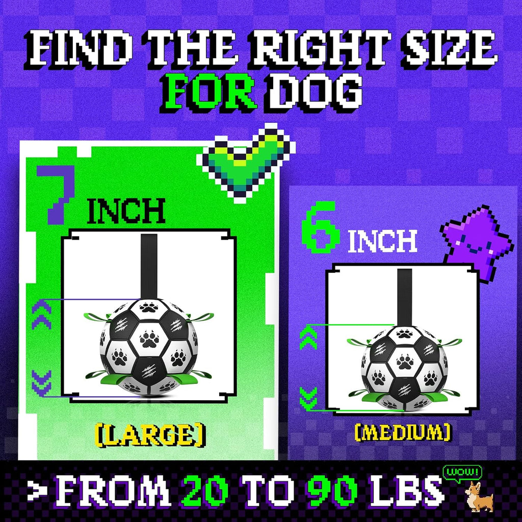 Herding Ball for Dogs, 7 Inch Dog Balls, Dog Soccer Ball with Straps